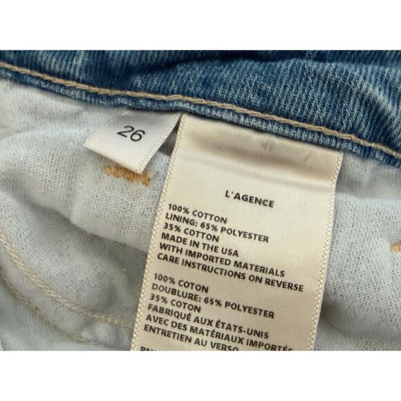 LAgence Womens Light Wash High-Rise Wide-Leg Denim Jeans Size 26 - Picture 7 of 8